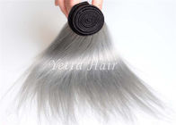 Cheveux brésiliens droits de Vierge de gris argenté d'Ombre de prolongements naturels de cheveux