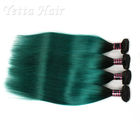 Cheveux brésiliens de Remy de Vierge de vert foncé de racine/armure soyeuse de cheveux droits