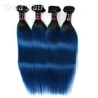 L'obscurité péruvienne droite enracine les cheveux colorés d'Ombre de prolongements bleus de cheveux