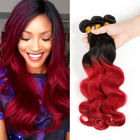 Cheveux brésiliens de couleur de ton du rouge deux des cheveux Extensions1B Bourgogne d'Ombre de vague de corps de cheveux de Vierge
