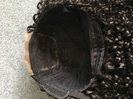 Perruque de Wefted de machine de perruques de cheveux d'avant de dentelle de densité de 200% avec la fermeture