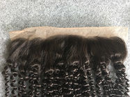 Oreille bouclée frisée brésilienne de cheveux de fermeture de dessus de la dentelle 13x4 au bandeau de dentelle d'oreille