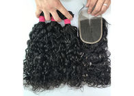 Cheveux 100% péruviens de vague d'eau de Vierge avec la couleur Undyed de fermeture
