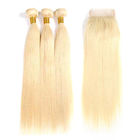 #613 armure de cheveux droits de cheveux de Vierge de Brésilien de la blonde 100% facile à teindre et changer le design