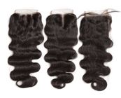 Prolongements naturels de cheveux de fermeture de dessus de dentelle des cheveux 4X4 de bébé OEM de 18 pouces