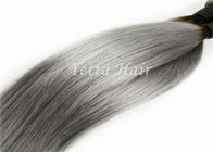 Deux prolongements péruviens Ombre de cheveux de couleur de ton avec droit gris