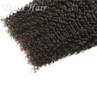 Cheveux de Remy d'Indien de noir de jais/cheveux bouclés frisés de Vierge aucune fibre