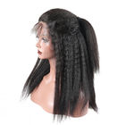 Adapté aux besoins du client cousez dans les cheveux droits de Yaki d'Indien de perruques de cheveux d'avant de dentelle