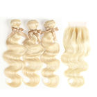 Vague Remy de cheveux de corps de Vierge de Brésilien d'OEM 100% 613 paquets de cheveux blonds
