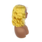 Cheveux frontaux 1B de perruques de Bob de dentelle épaisse/perruque de vague corps de jaune