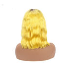 Cheveux frontaux 1B de perruques de Bob de dentelle épaisse/perruque de vague corps de jaune