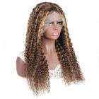 Les perruques brésiliennes de cheveux de vague profonde lacent la coutume blonde frontale de couleur de mélange de Brown