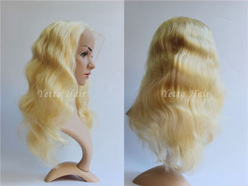 Tous les pleines perruques de cheveux de Vierge de dentelle de longueur/cheveux blonds de vague de corps aucune odeur répugnante